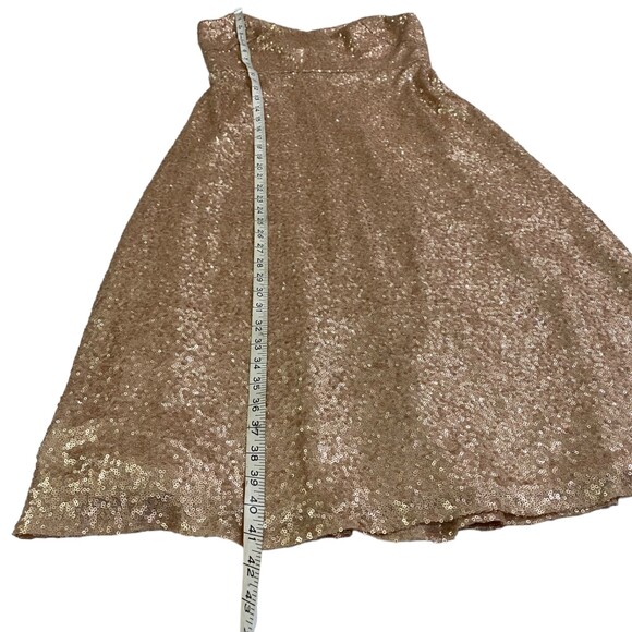 Dessy Collections 3067 Size 8 Party Elegant Rose Gold NWT Wedding Sequin Midi - Picture 10 of 12